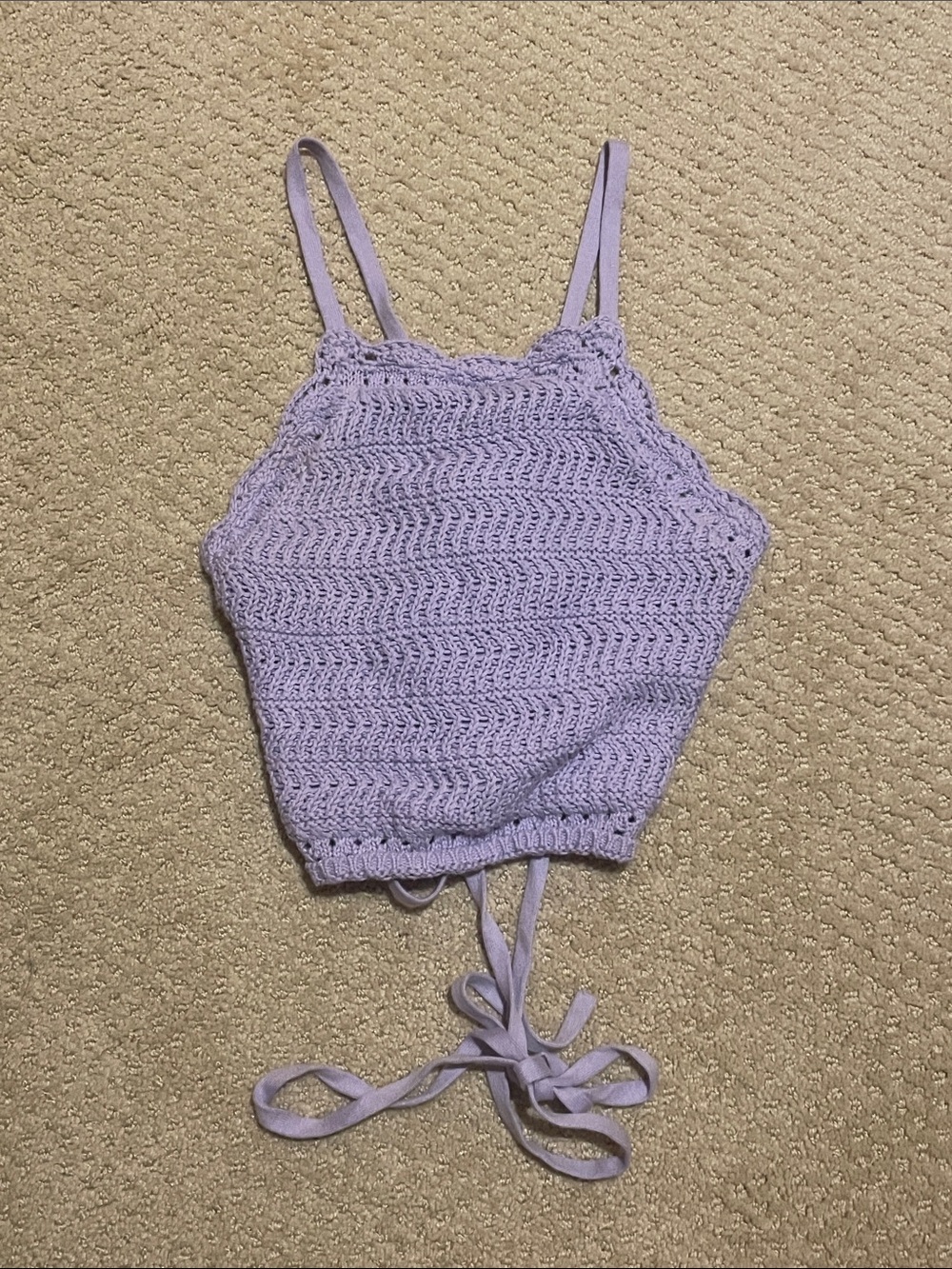 Hollister Lilac Crochet Crop Top